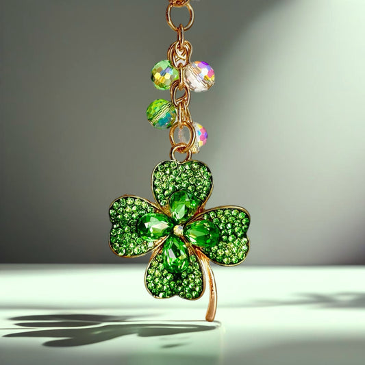 Bling Clover Charm - Tumbler Handle Charm