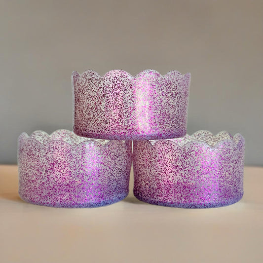 Purple Glitter Scalloped Tumbler Boot -fits 20-40oz