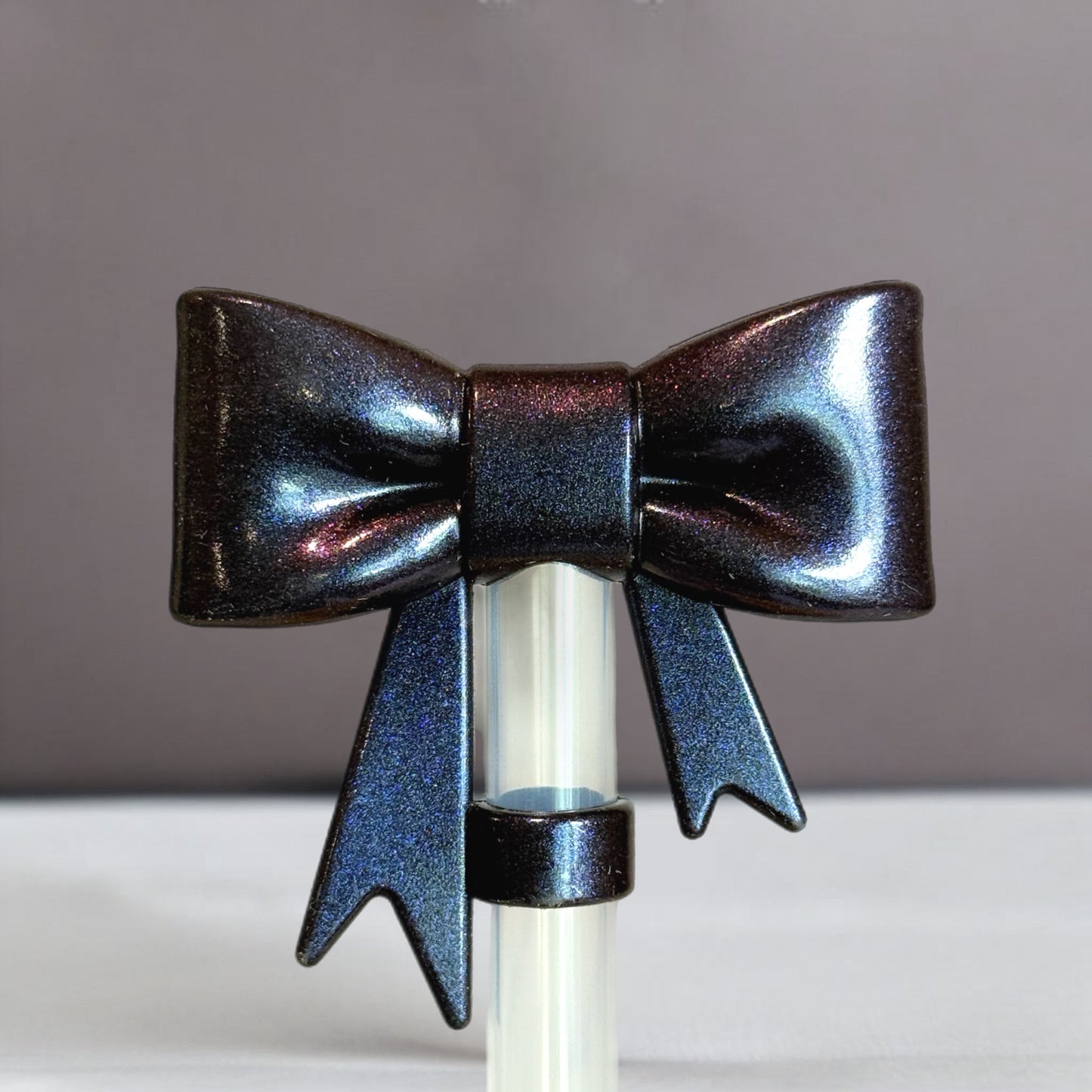 Midnight Mirage 3D Bow Straw Topper