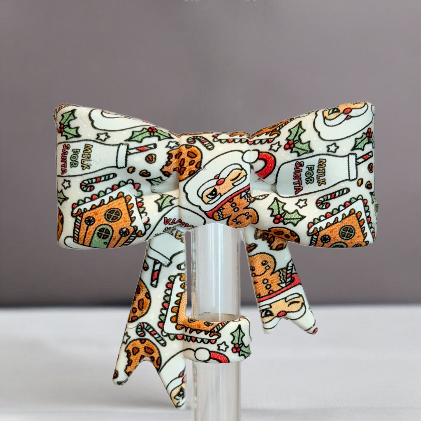 Cookies for Santa 3D Bow Straw Topper
