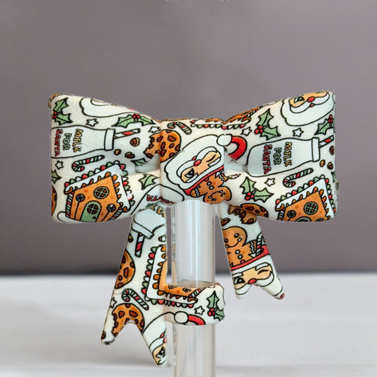 Cookies for Santa 3D Bow Straw Topper