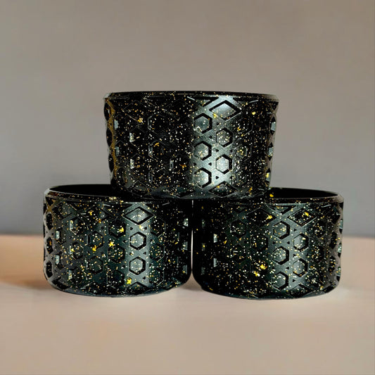 Black & Gold Glitter WAFFLE Tumbler Boot