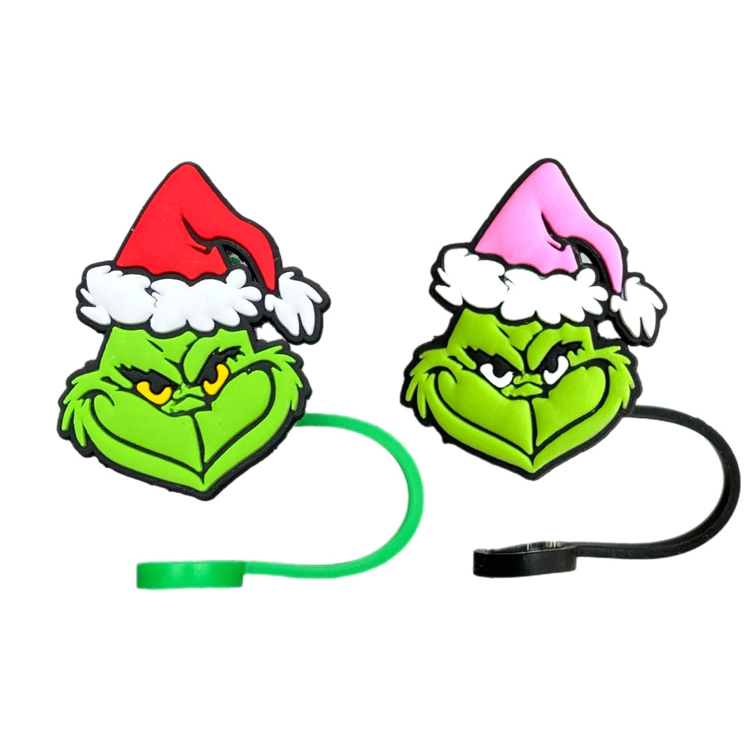 Christmas Green Grinch Straw Topper