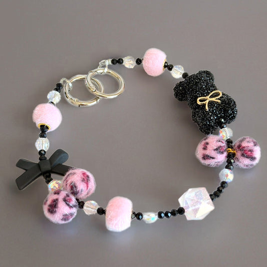 Black Tie Teddy Deluxe Tumbler Charm Necklace