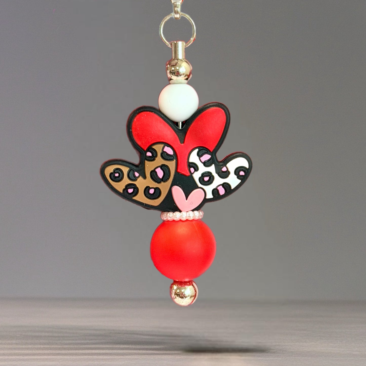 CHEETAH HEARTS Charm - Tumbler Handle Charm
