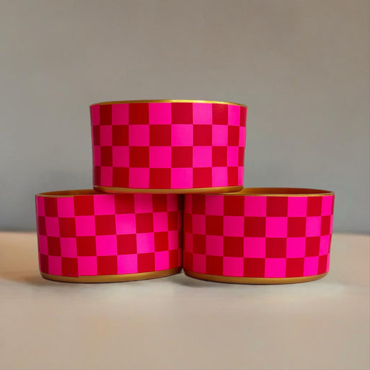 Red & Pink Checkers Tumbler Boot
