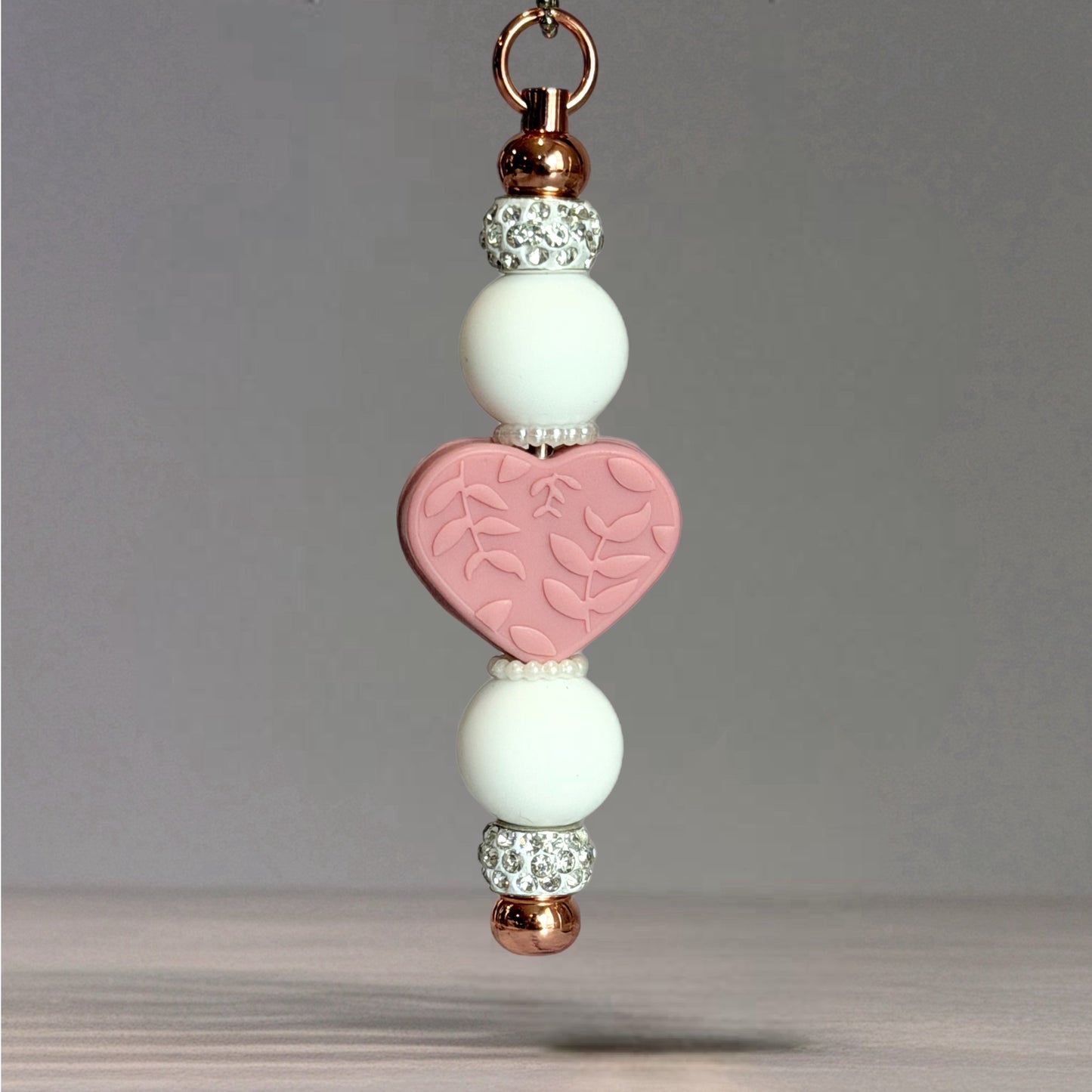 Mauve Rose Bar Charm - Tumbler Handle Charm