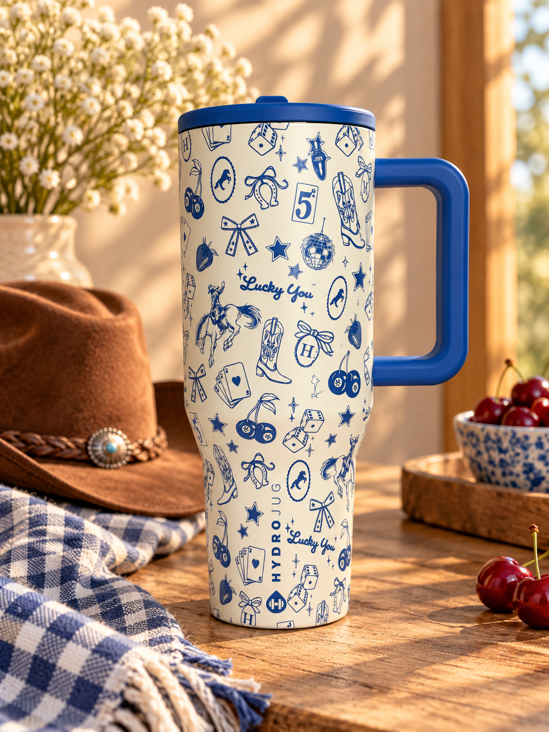 HydroJug Traveler- Blue Western 32oz