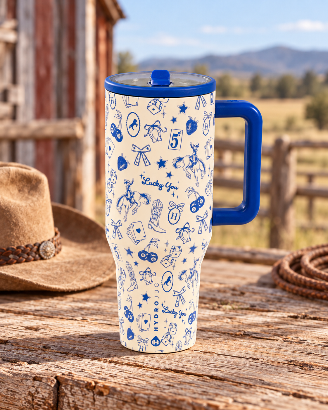 HydroJug Traveler- Blue Western 32oz