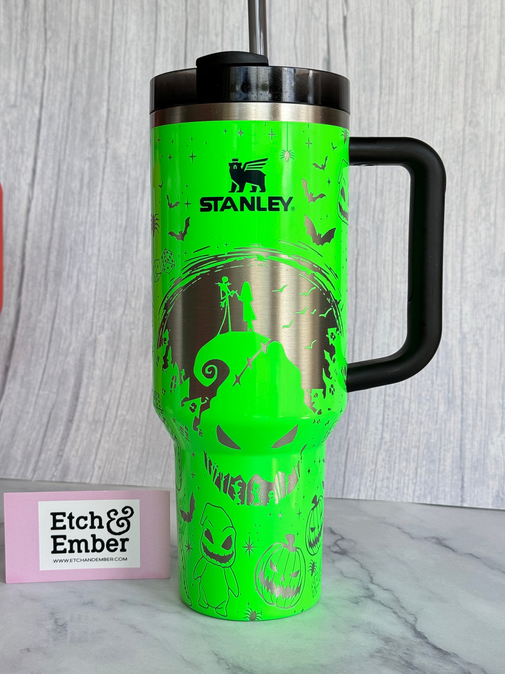 Oogie Boogie Engraved Stanley 40oz- Ready to Ship- White – Etch