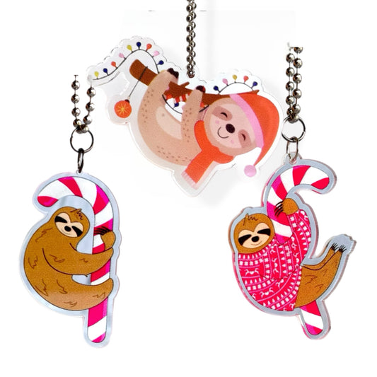 SLOTH CHRISTMAS Charms - Tumbler Handle Charm