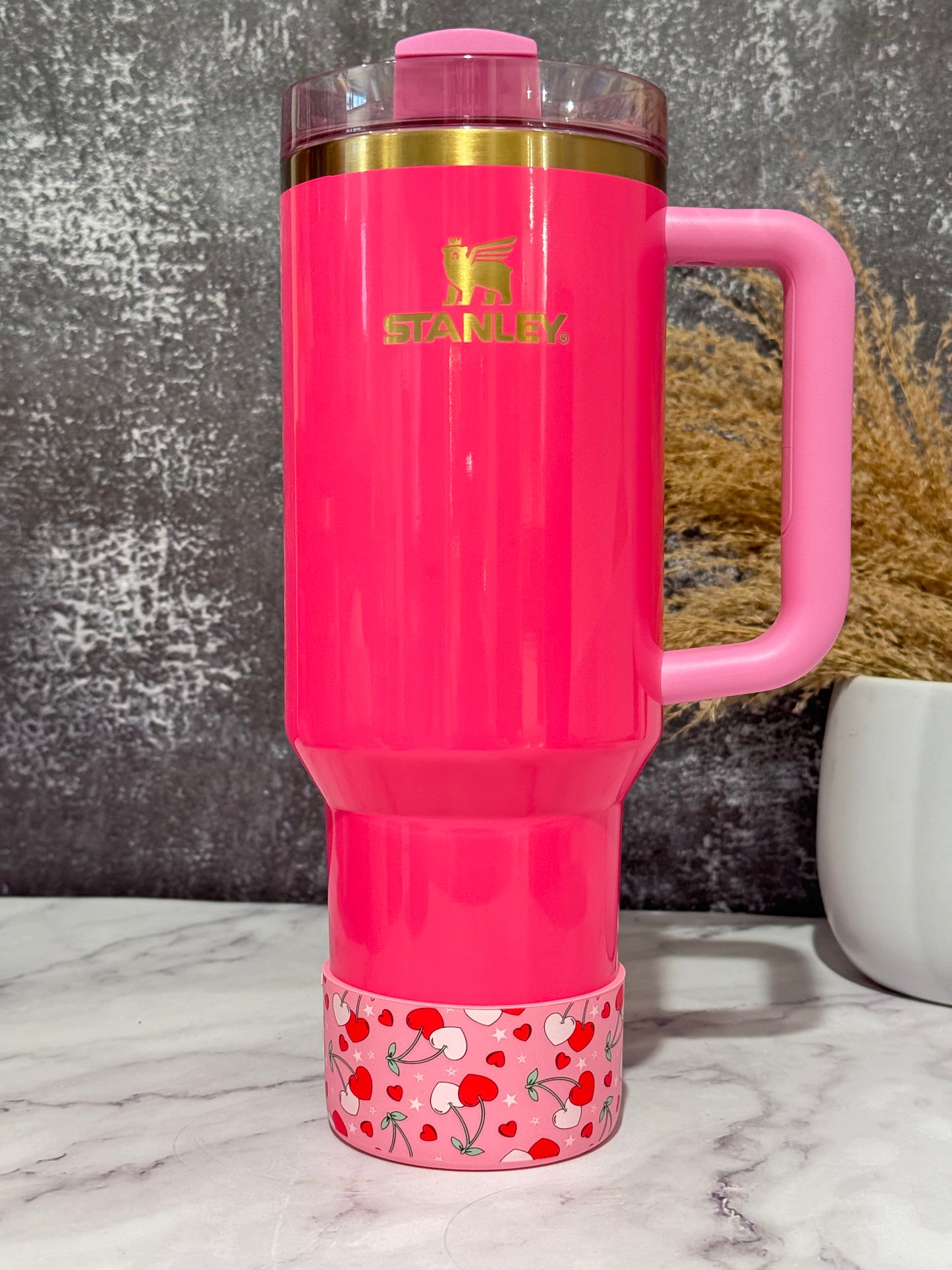 CHERRY LOVE Tumbler Boot -fits 20-40oz New! Red pink