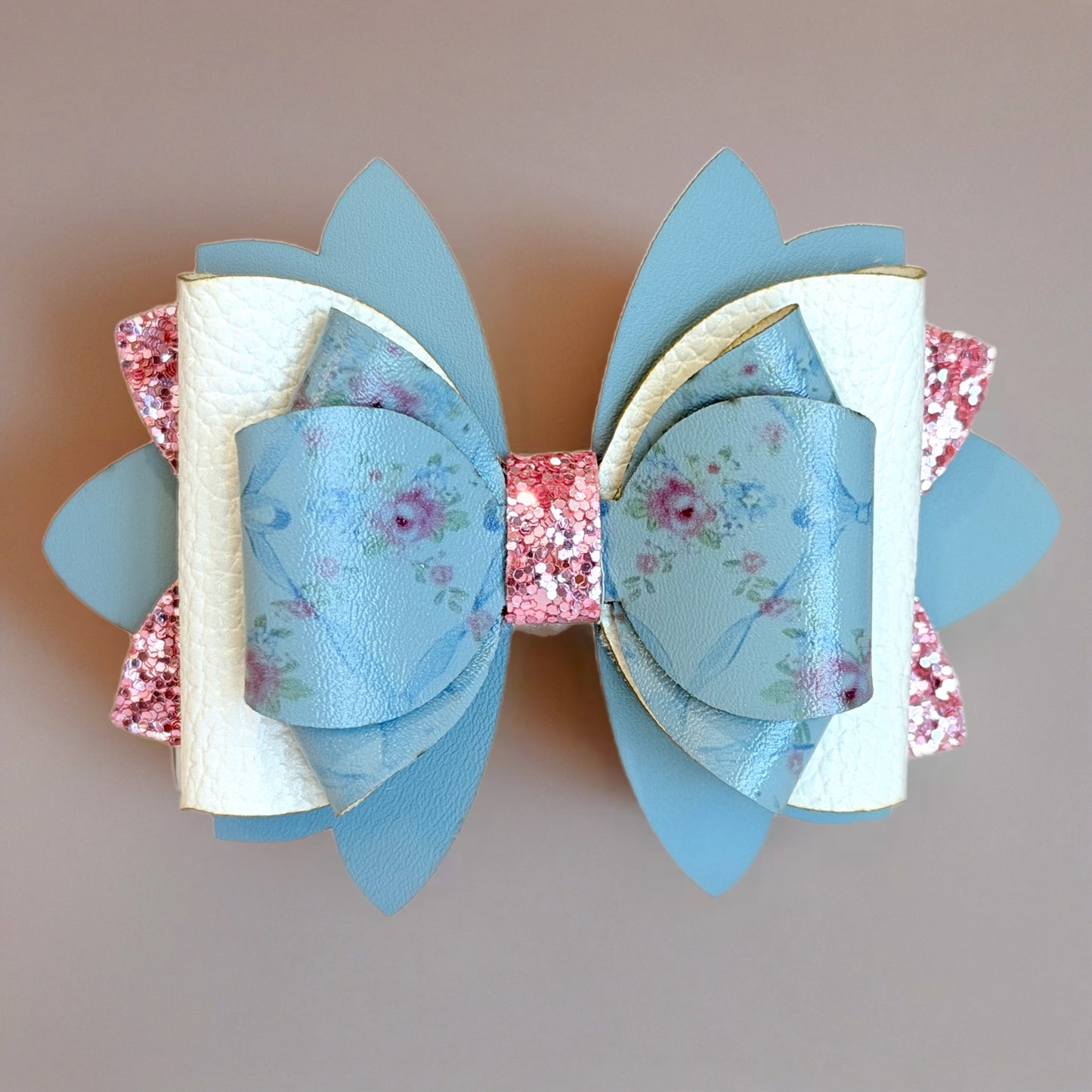 Dusty Blue Rose Tumbler Bow