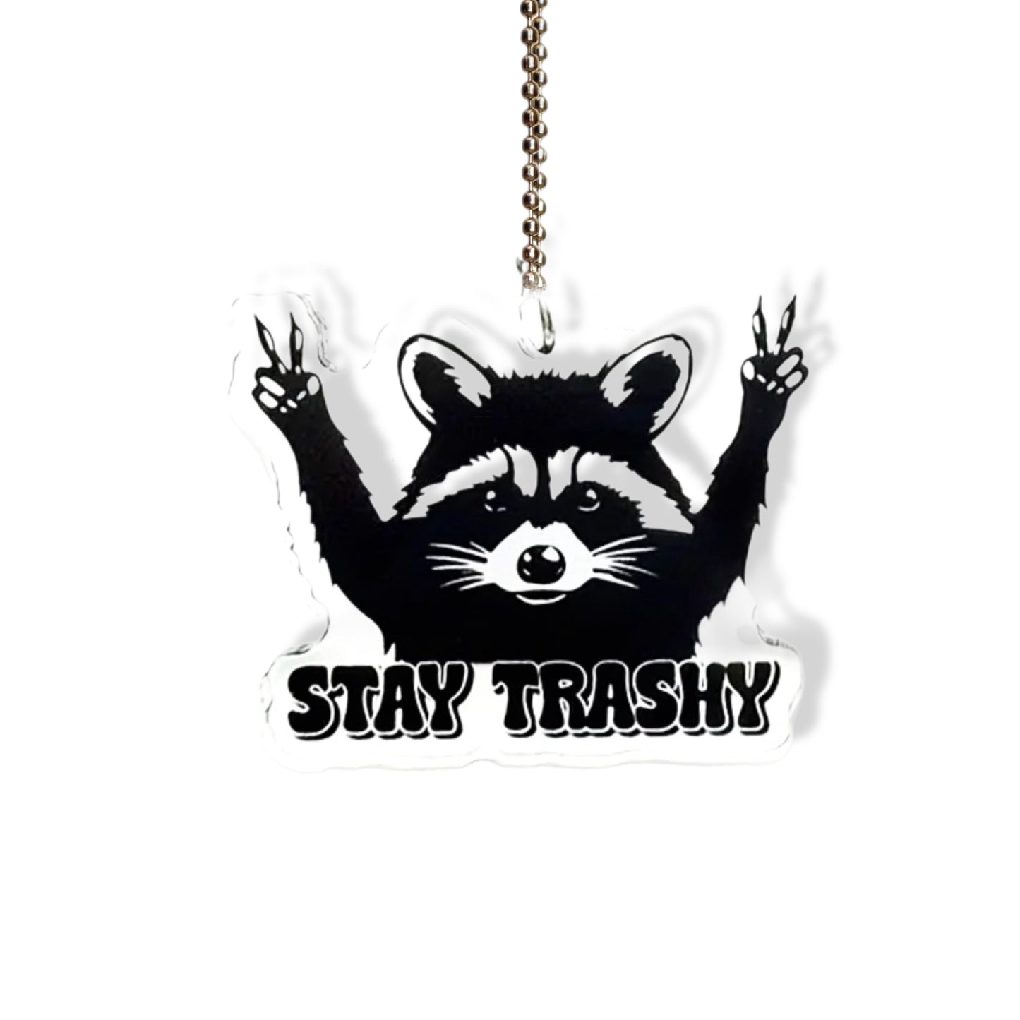 Stay Trashy Raccoon- Tumbler Handle Charm