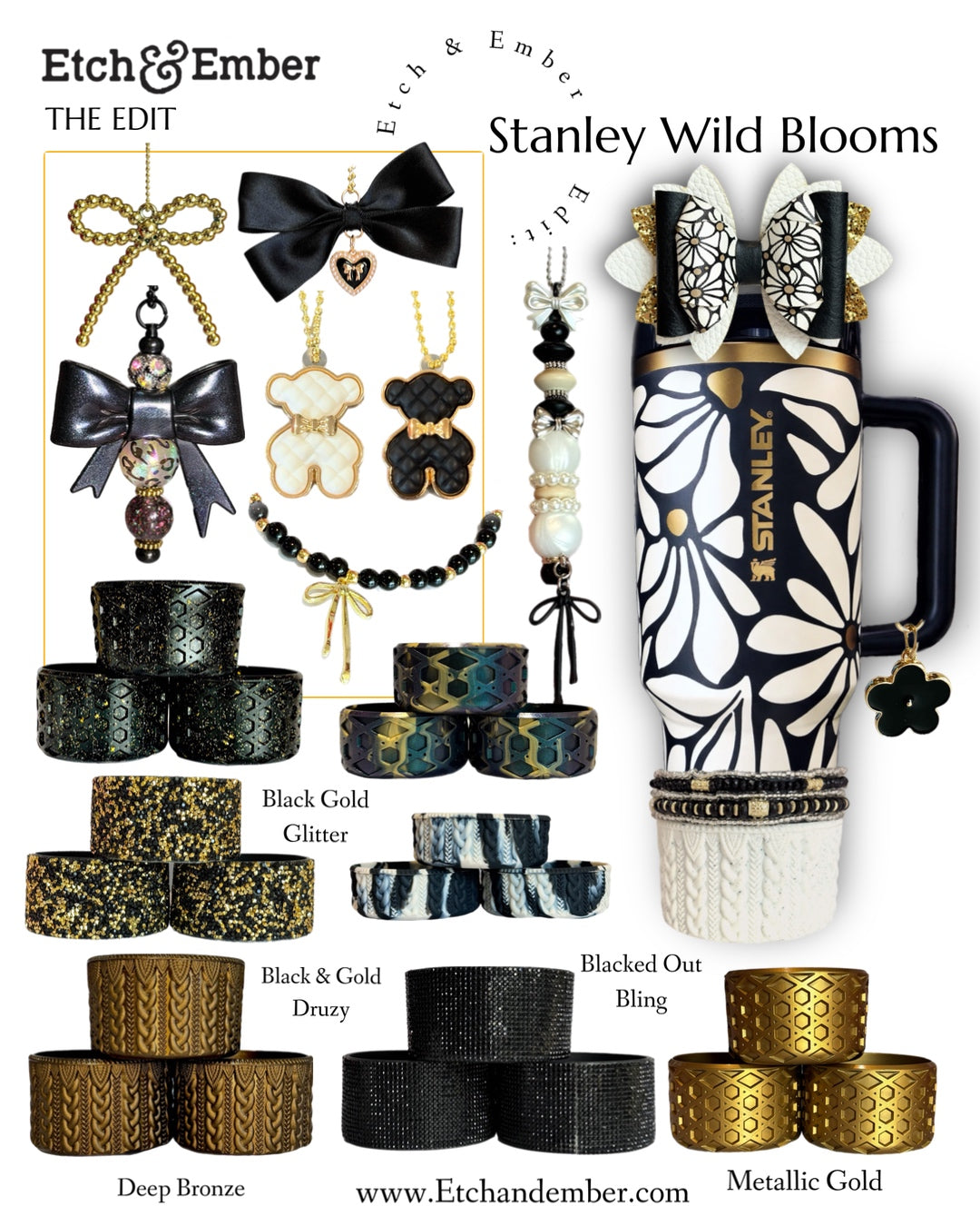 Wild Blooms Bauble Charm - Tumbler Handle Charm