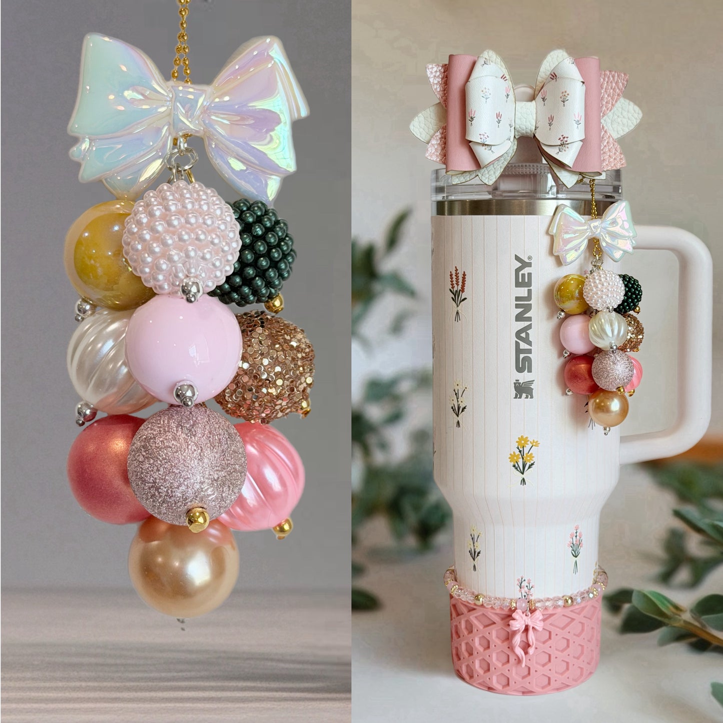Flower Bouquets Bauble Charm - Tumbler Handle Charm