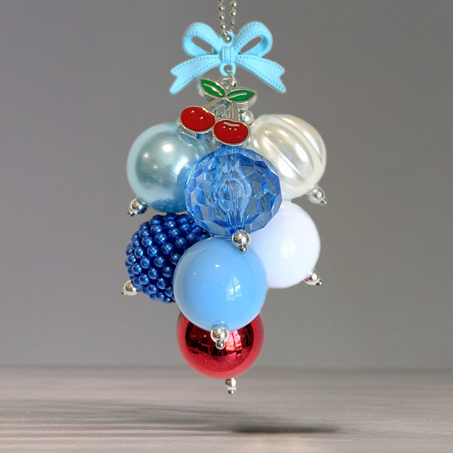 Cherry Checkers Mini Bauble Charm - Tumbler Handle Charm