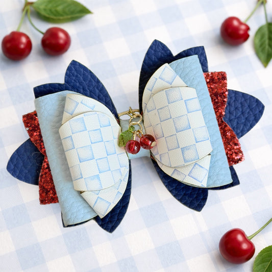 Cherry Checkers Tumbler Bow