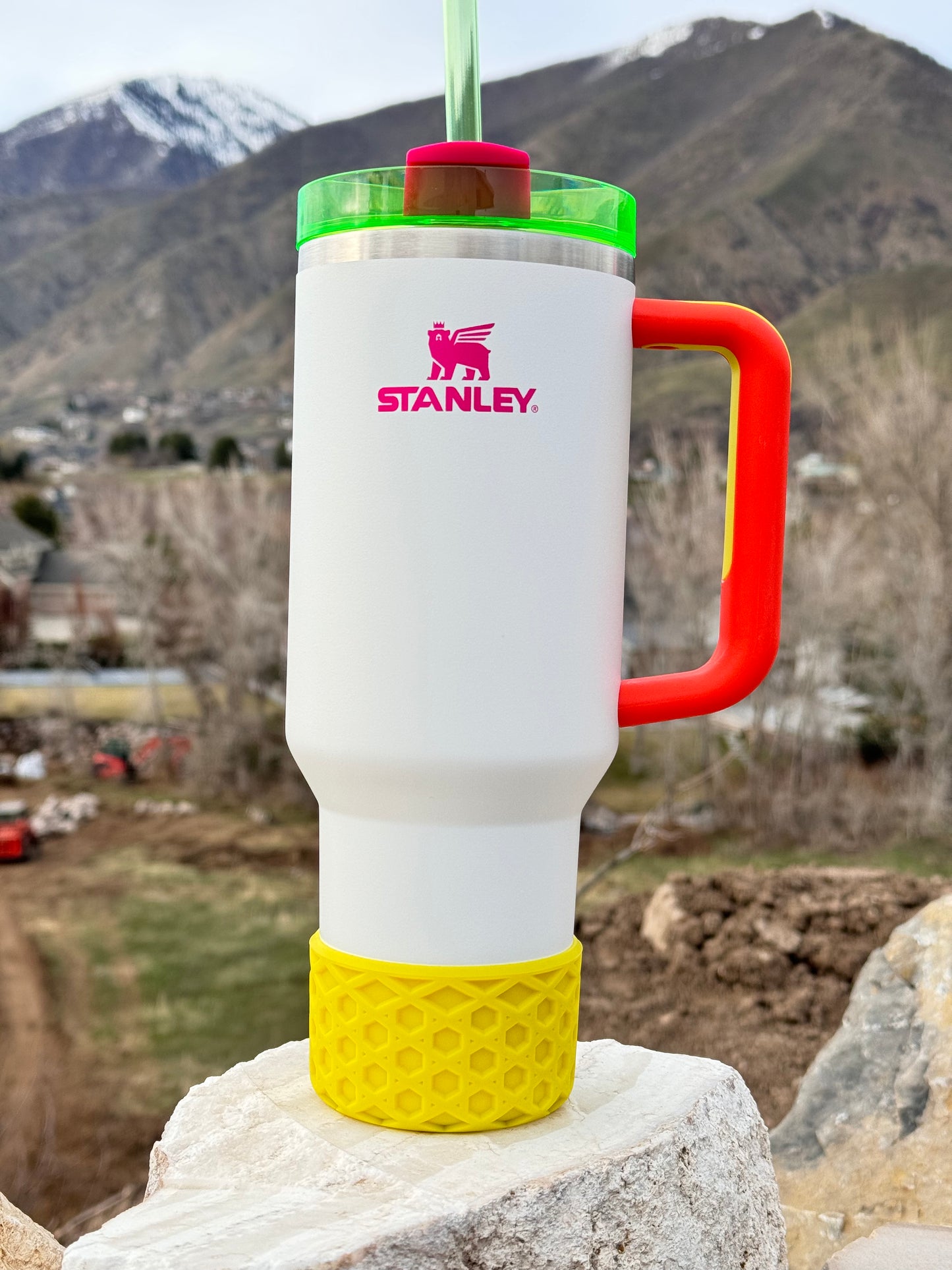 ELECTRIC YELLOW WAFFLE Tumbler Boot -fits 20-40oz
