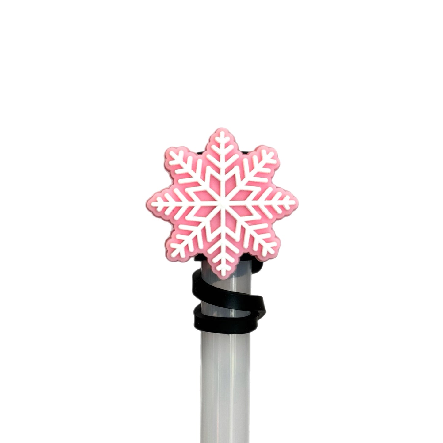 Snowflake Winter Straw Topper- Blue White