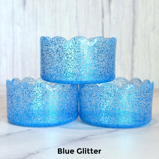 Blue Glitter Scalloped Tumbler Boot -fits 20-40oz