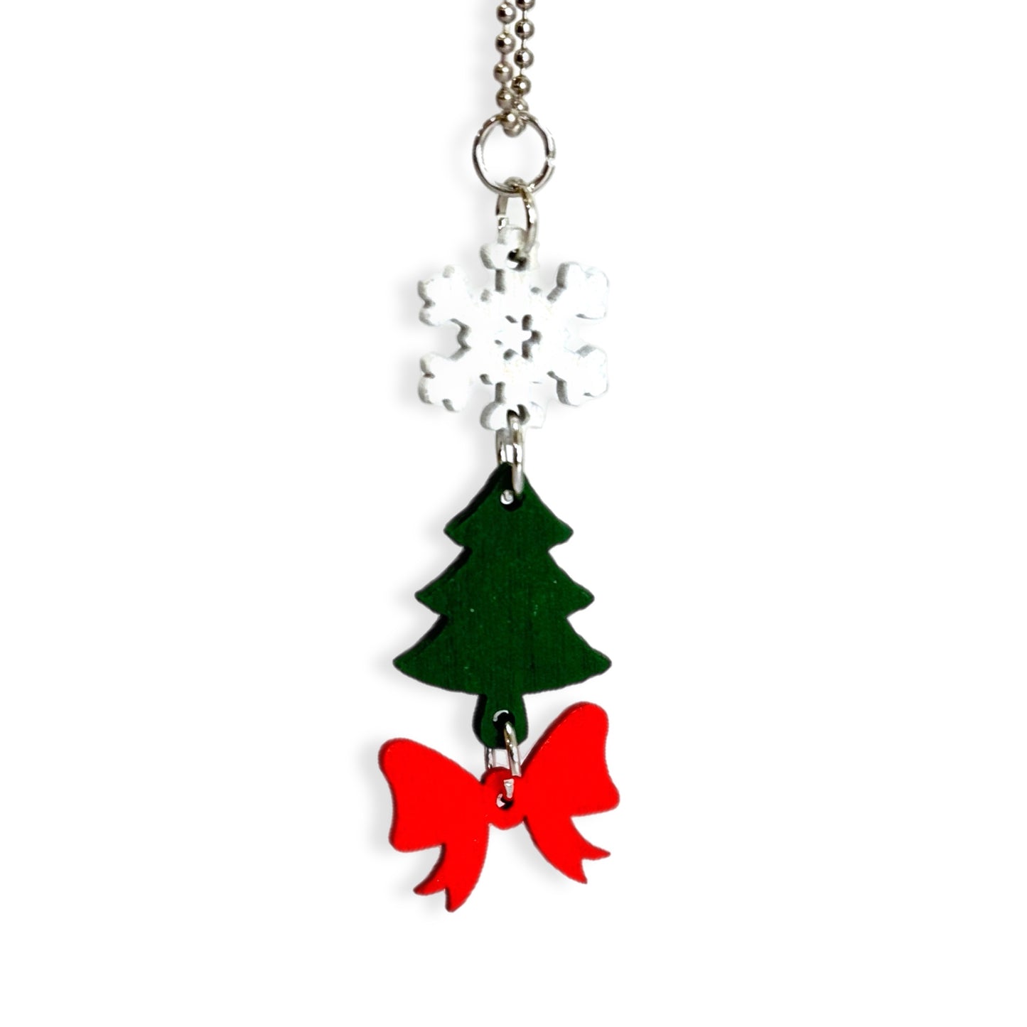 Snowflake Tree Bow Charm - Tumbler Handle Charm