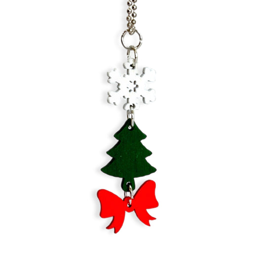 Snowflake Tree Bow Charm - Tumbler Handle Charm