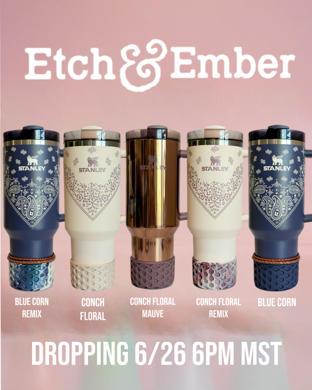 Conch Floral WAFFLE Tumbler Boot -fits 20-40oz