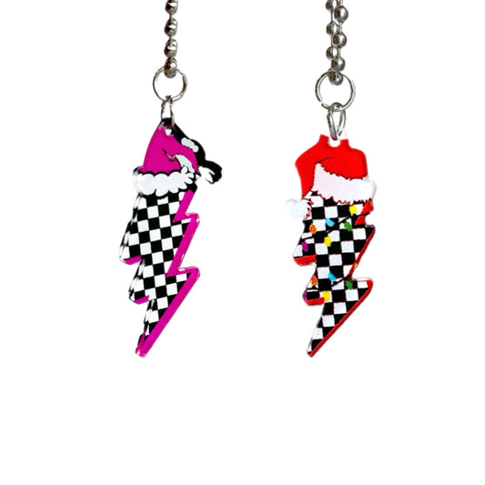 CHRISTMAS CHECKER BOLT Charm - Tumbler Handle Charm