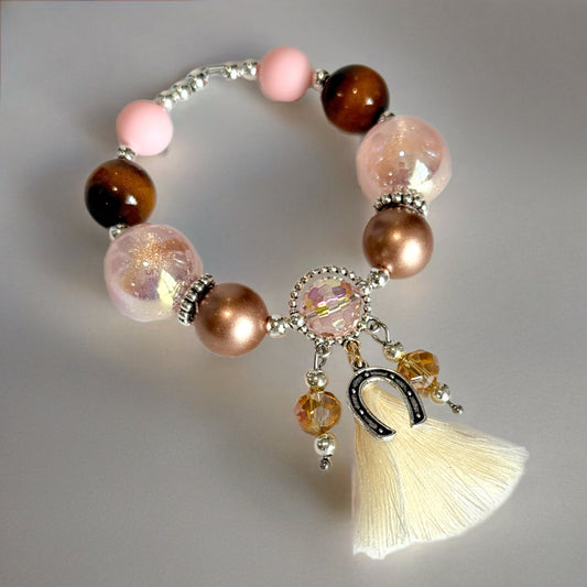 Dusty Rose Halo Charm - Tumbler Handle Charm