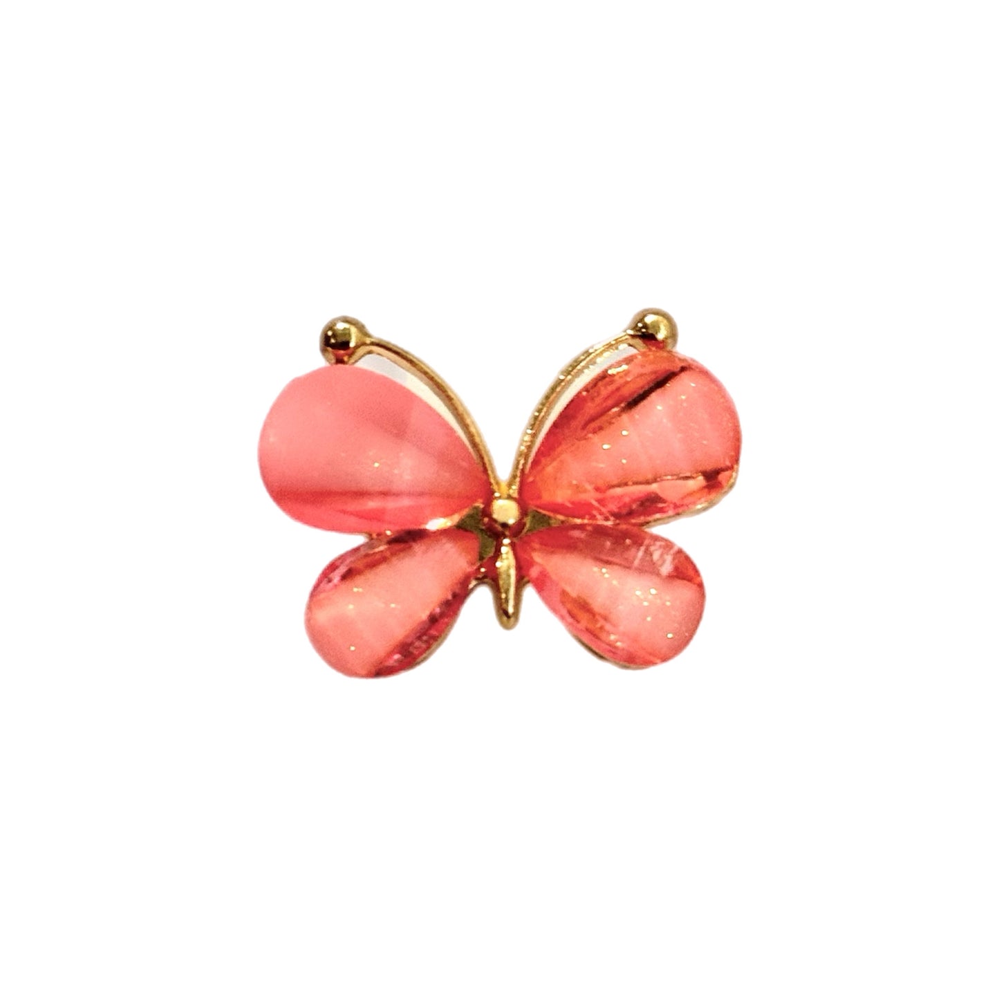 Pink Gem Butterfly Deluxe Metal Straw Topper