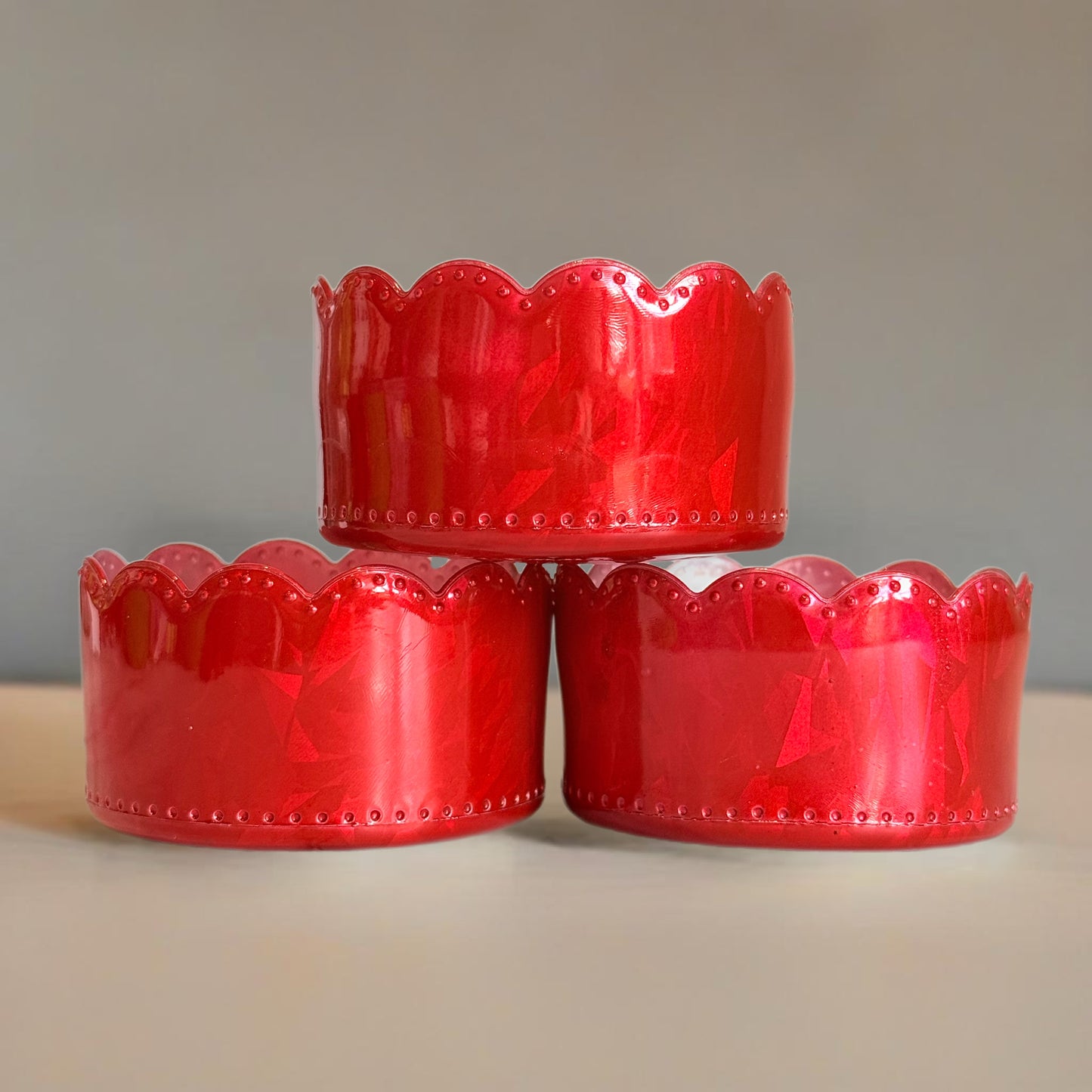 Red Shine Scalloped Tumbler Boot