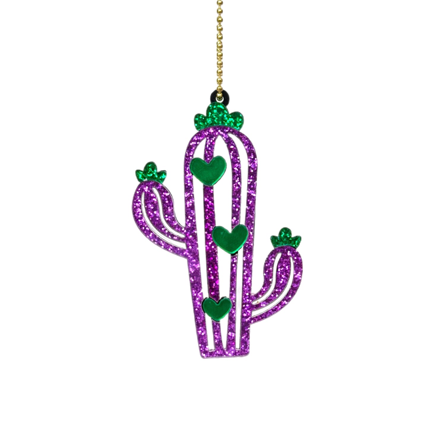 Sparkly Cactus Charm - Tumbler Handle Charm