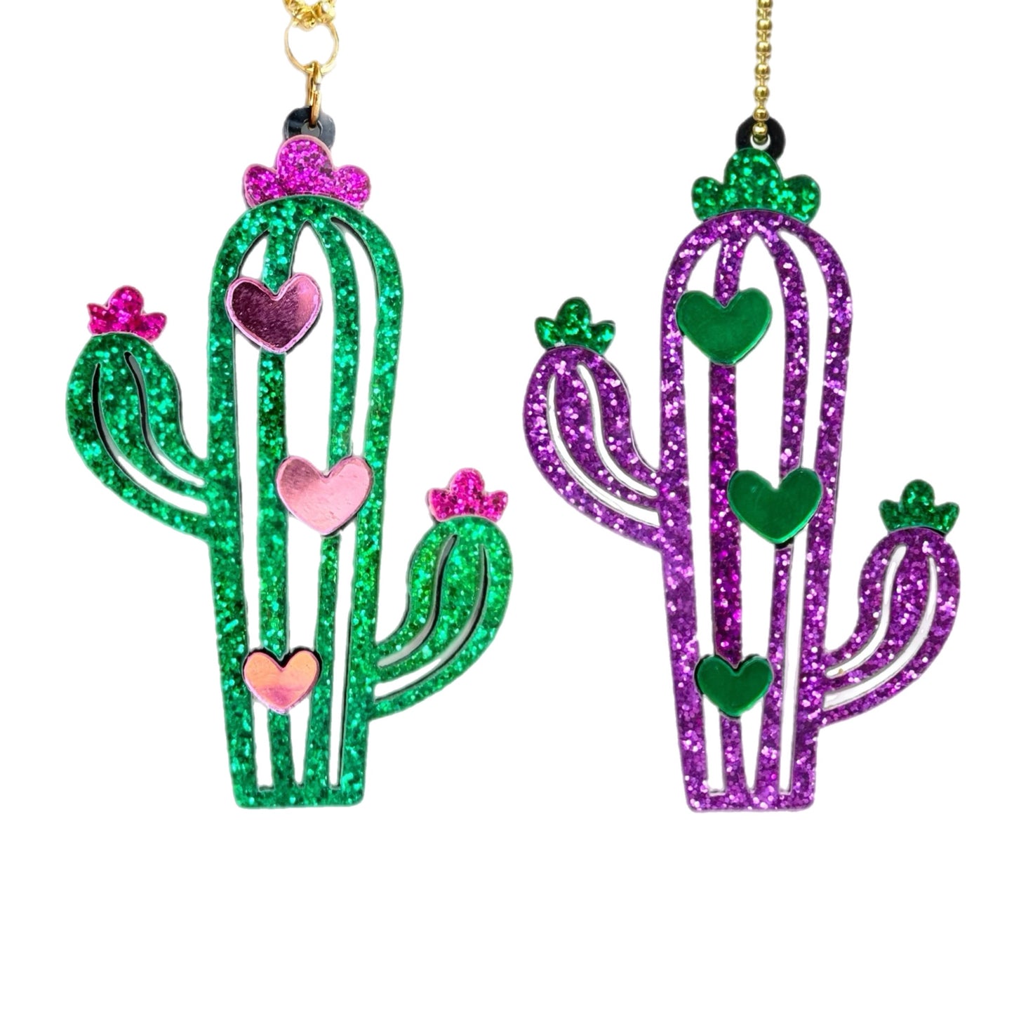 Sparkly Cactus Charm - Tumbler Handle Charm