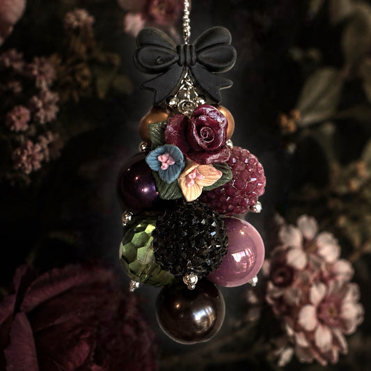 Midnight Floral Bauble Charm - Tumbler Handle Charm