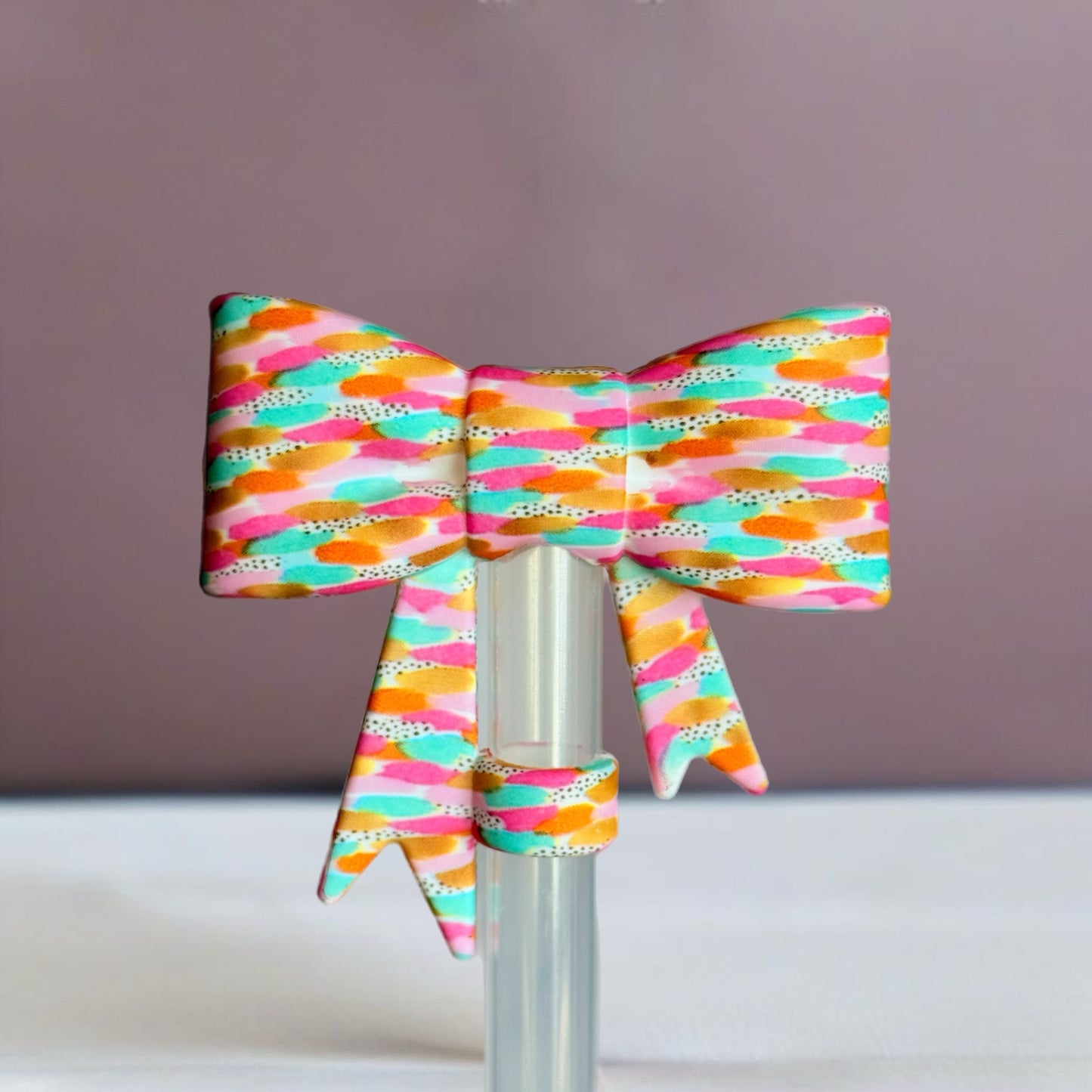 Brushstrokes 3D Bow Straw Topper