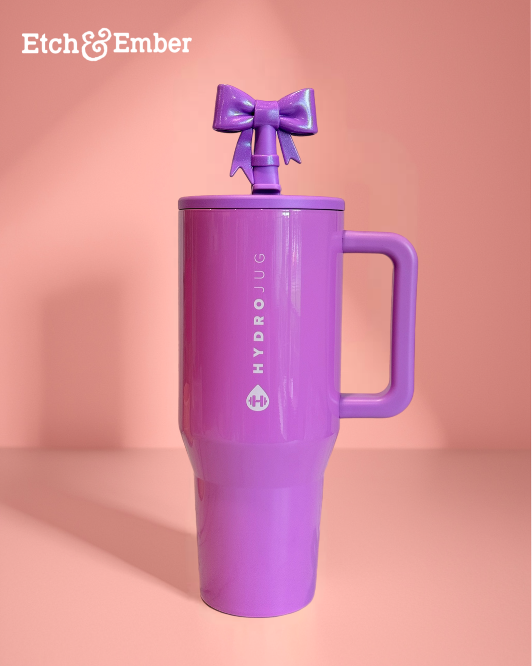 Pulse Purple 3D Bow Straw Topper