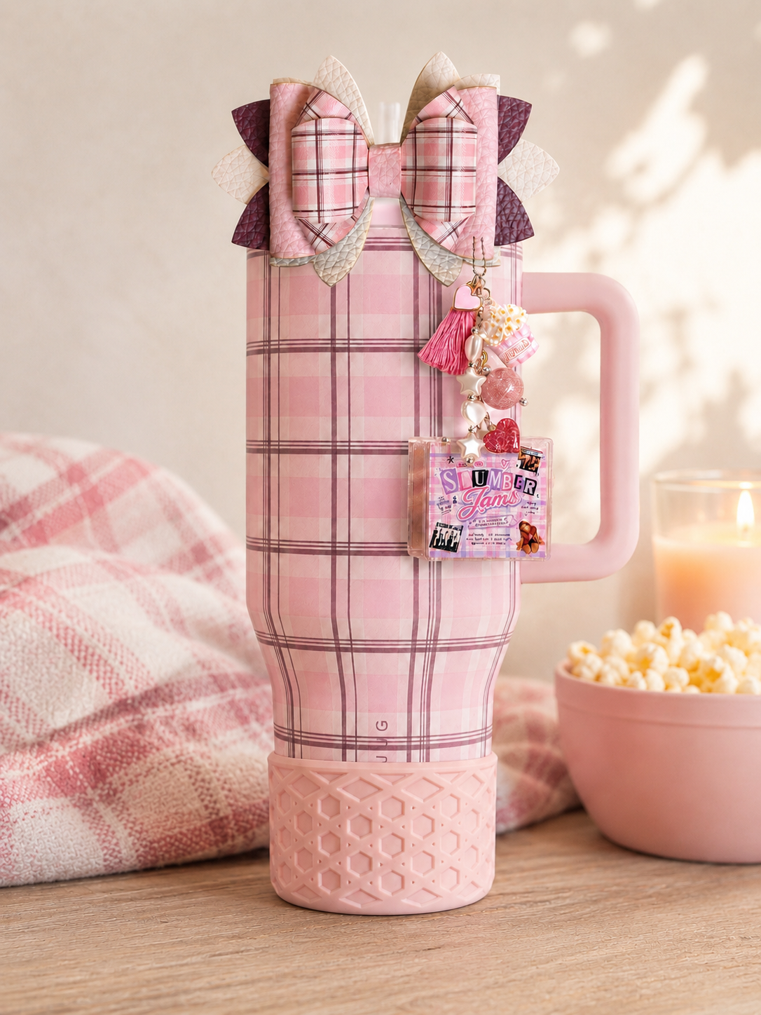 Pillow Talk Plaid VersaBow™ Universal Tumbler Bow