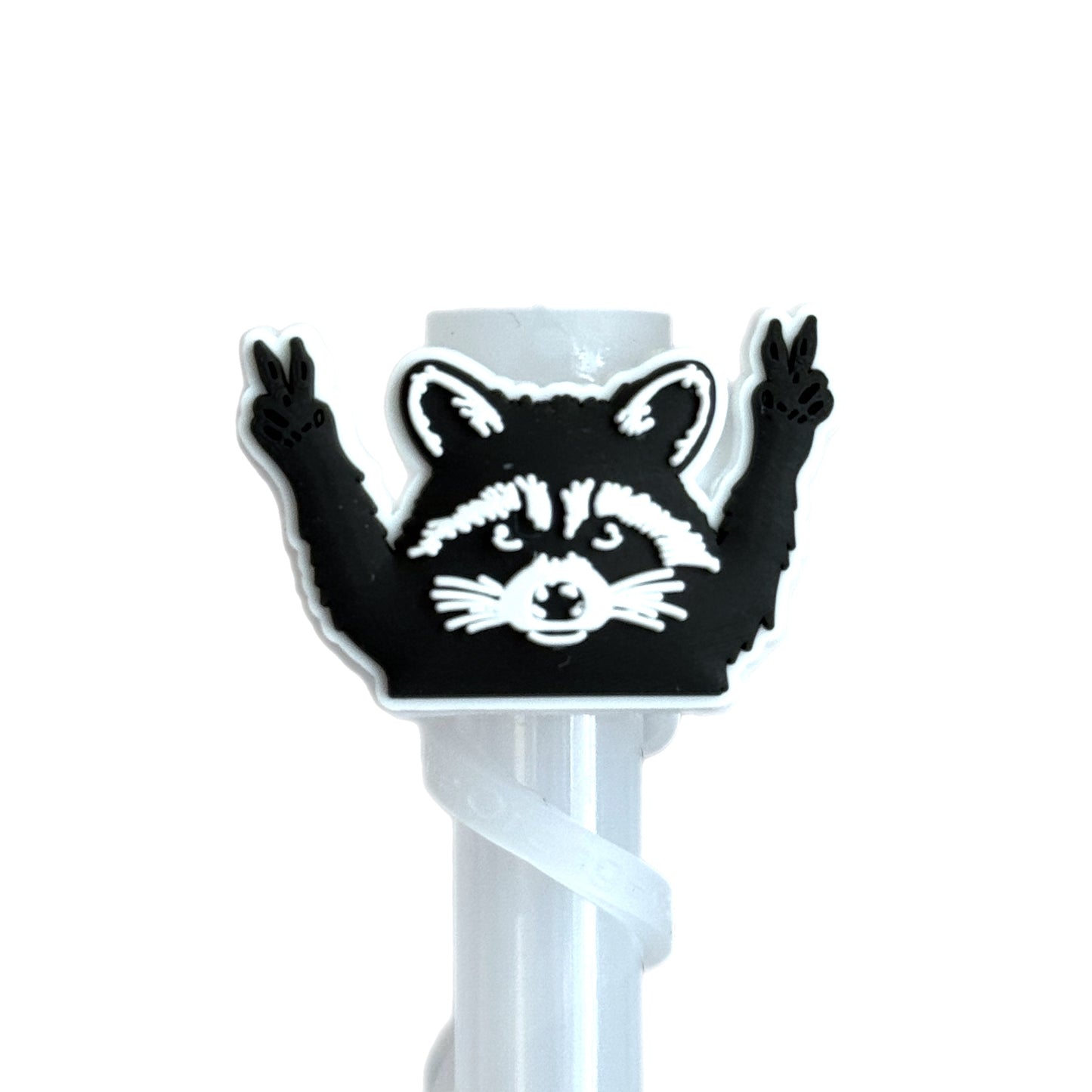 Trash Panda Raccoon Straw Topper