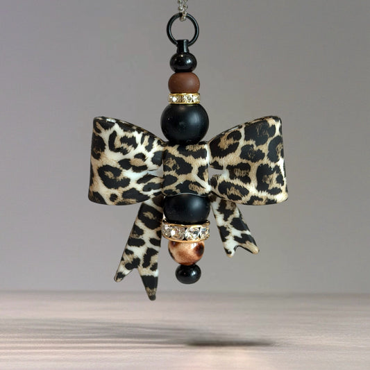 Leopard Luxe 3D Bow Charm - Tumbler Handle Charm