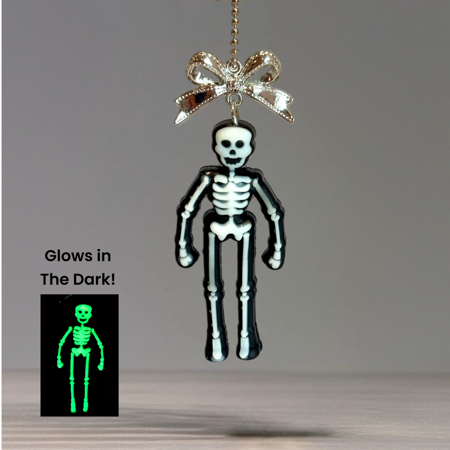 Glow in the Dark Cute Skeleton Charm - Tumbler Handle Charm