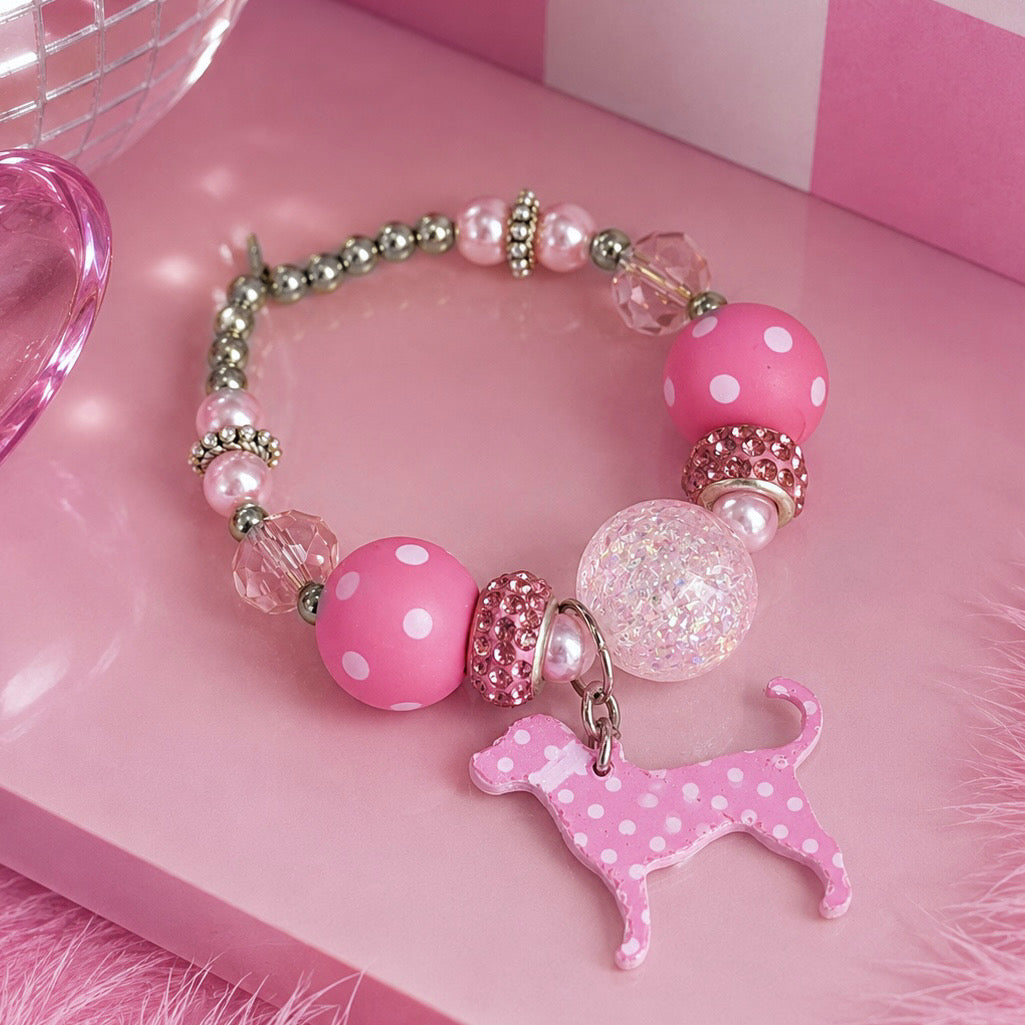 Polka Dot Dog Halo Charm - Tumbler Handle Charm