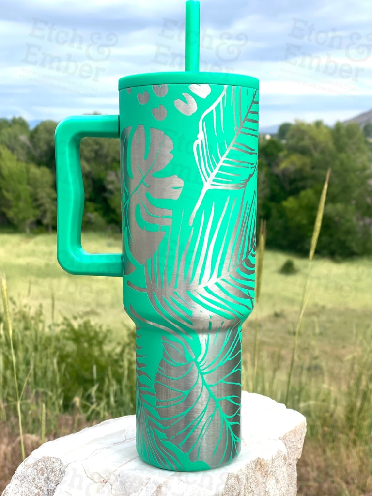 Abstract Tropical Custom Stanley Adventure Quencher 40 oz tumbler – Etch  and Ember