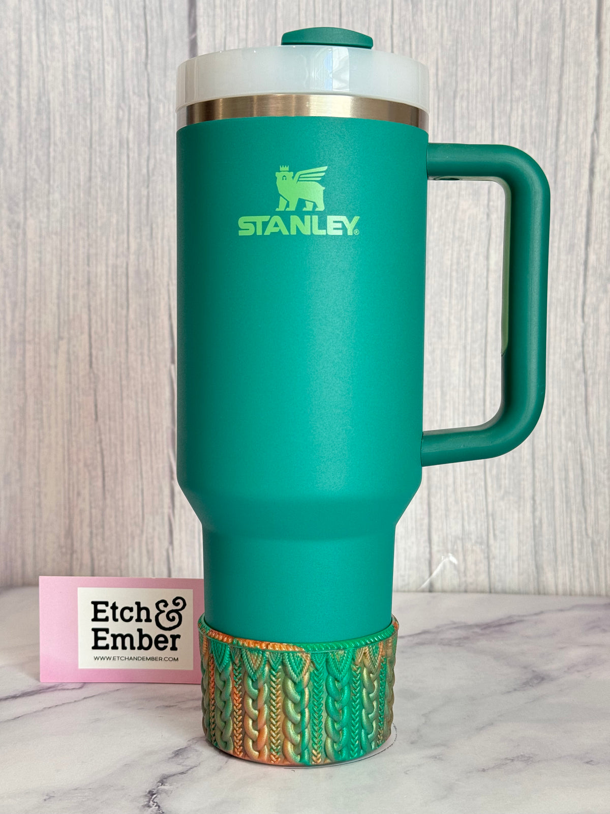 Alpine Gold Remix macrame silicone tumbler boot – view 2