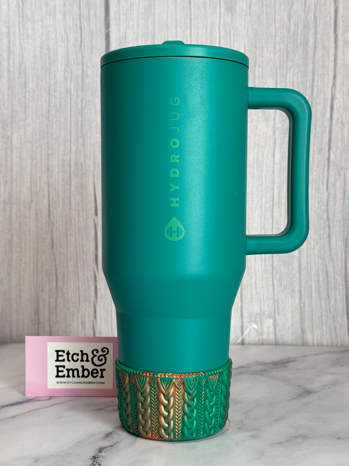 Alpine Gold Remix macrame silicone tumbler boot – view 3