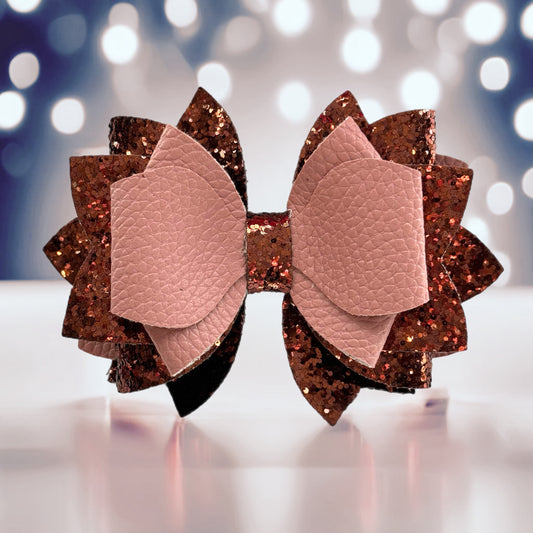 Antique Pink Glitter Tumbler Bow for Stanley