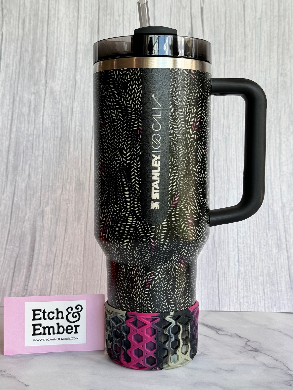 Black Serpent metallic waffle silicone tumbler boot – view 2