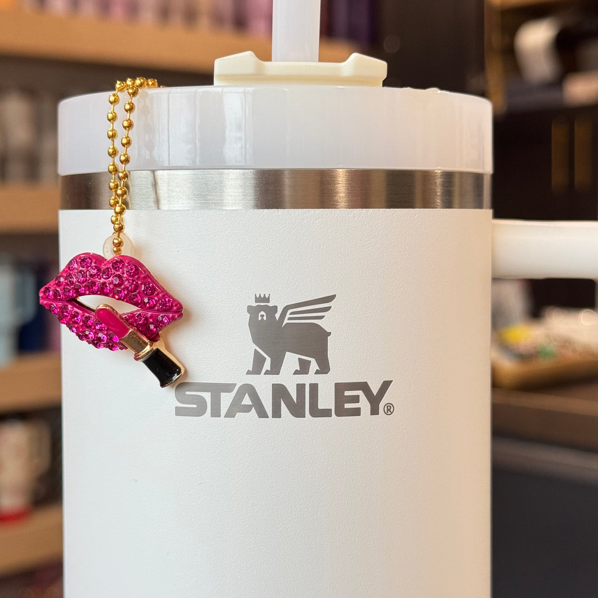 Blingy Lips Tumbler Handle Charm, view 2, fits Owala FreeSip