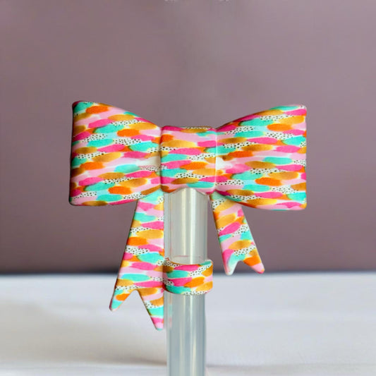 Brushstrokes 3D Bow Straw Topper