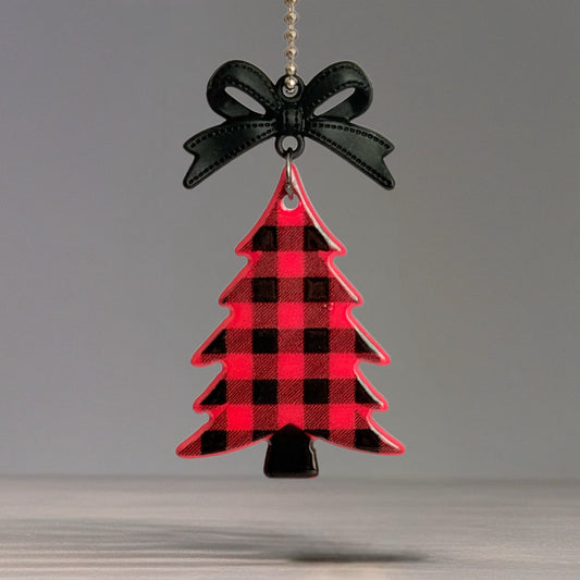 Buffalo Plaid Tree Tumbler Handle Charm for Stanley